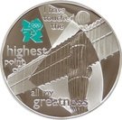 5 Pounds - Elizabeth II (Angel of the North; Silver Proof)