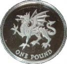 1 Pound - Elizabeth II (Welsh Dragon; Silver Proof)