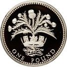 1 Pound - Elizabeth II (Scottish Thistle; Silver Piedfort)