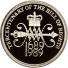 2 Pounds - Elizabeth II (Bill of Rights; Silver Proof)
