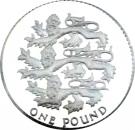 1 Pound - Elizabeth II (English Lions; Silver Piedfort)