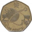 50 Pence - Elizabeth II (4th portrait; Table Tennis)