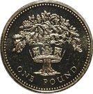 1 Pound - Elizabeth II (3rd portrait; English Oak)
