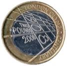 2 Pounds - Elizabeth II (4th portrait; London Olympic Centenary)