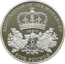 5 Pounds - Elizabeth II (Restoration of the Monarchy; Silver Proof)