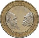 2 Pounds - Elizabeth II (4th portrait; Charles Darwin)
