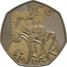 50 Pence - Elizabeth II (4th portrait; Wheelchair Rugby)