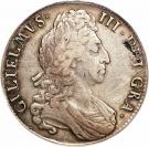 1 Crown - William III (3rd bust; 2nd harp)