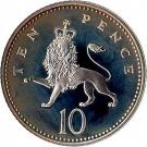 10 Pence - Elizabeth II (3rd portrait; small type, Silver Proof)
