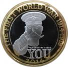 2 Pounds - Elizabeth II (World War I; Silver Proof)