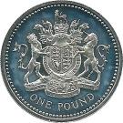 1 Pound - Elizabeth II (Royal Arms; Silver Proof)