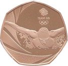 50 Pence - Elizabeth II (Team GB Olympics; Gold Proof)