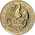 25 Pounds - Elizabeth II (1/4 oz Fine Gold; Red Dragon of Wales)