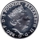 5 Pounds - Elizabeth II (2 oz Fine Silver; Lion of England)