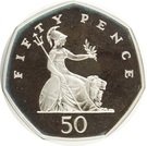 50 Pence - Elizabeth II (3rd portrait; small type, Silver Piedfort)