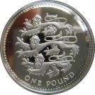 1 Pound - Elizabeth II (English Lions; Silver Proof)
