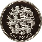 1 Pound - Elizabeth II (English Lions; Silver Piedfort)