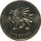 1 Pound - Elizabeth II (4th portrait; Welsh Dragon)
