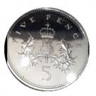 5 Pence - Elizabeth II (3rd portrait; small type, Silver Proof)