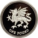 1 Pound - Elizabeth II (Welsh Dragon; Silver Piedfort)