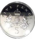 5 Pence - Elizabeth II (3rd portrait; large type, Silver Proof)