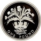 1 Pound - Elizabeth II (Scottish Thistle; Silver Piedfort)