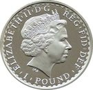 1 Pound - Elizabeth II (4th portrait; 1/2 oz Fine Silver)
