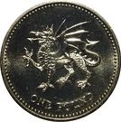 1 Pound - Elizabeth II (3rd portrait; Welsh Dragon)