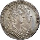 ½ Crown - William & Mary (1st busts; 2nd shield)