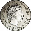5 Pounds - Elizabeth II (Entente Cordiale; Platinum Piedfort)