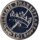 2 Pounds - Elizabeth II (5th portrait; Shakespeare, History)