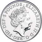 5 Pounds - Elizabeth II (5th portrait; Royal Academy of Arts)