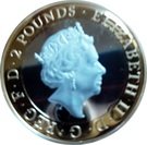 2 Pounds - Elizabeth II (Shakespeare, Tragedy; Silver Piedfort)
