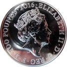 100 Pounds - Elizabeth II (2 oz Fine Silver; Buckingham Palace)