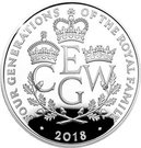 5 Pounds - Elizabeth II (Four Generations of Royalty; Silver Piedfort)