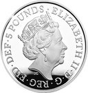 5 Pounds - Elizabeth II (Four Generations of Royalty; Silver Piedfort)