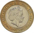 2 Pounds - Elizabeth II (4th portrait; Charles Dickens)
