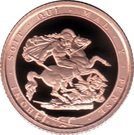 ¼ Sovereign - Elizabeth II (5th portrait; Garter type)
