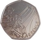 50 Pence - Elizabeth II (Cycling; Silver)