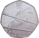 50 Pence - Elizabeth II (Equestrian; Silver)