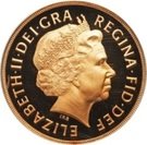 ¼ Sovereign - Elizabeth II (4th portrait; modified reverse)