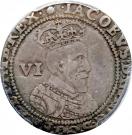 6 Pence - James I (1st issue; 1st portrait)