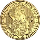 25 Pounds - Elizabeth II (1/4 oz Fine Gold; Lion of England)