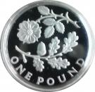 1 Pound - Elizabeth II (Oak and Rose; Silver Proof)