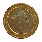 2 Pounds - Elizabeth II (5th portrait; Royal Navy)
