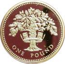 1 Pound - Elizabeth II (English Oak; Silver Piedfort)