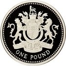 1 Pound - Elizabeth II (Royal Arms; Silver Piedfort)