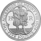 5 Pounds - Elizabeth II (King Henry VIII; Silver Proof)
