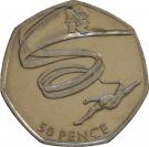 50 Pence - Elizabeth II (4th portrait; Gymnastics)