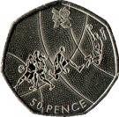 50 Pence - Elizabeth II (4th portrait; Basketball)